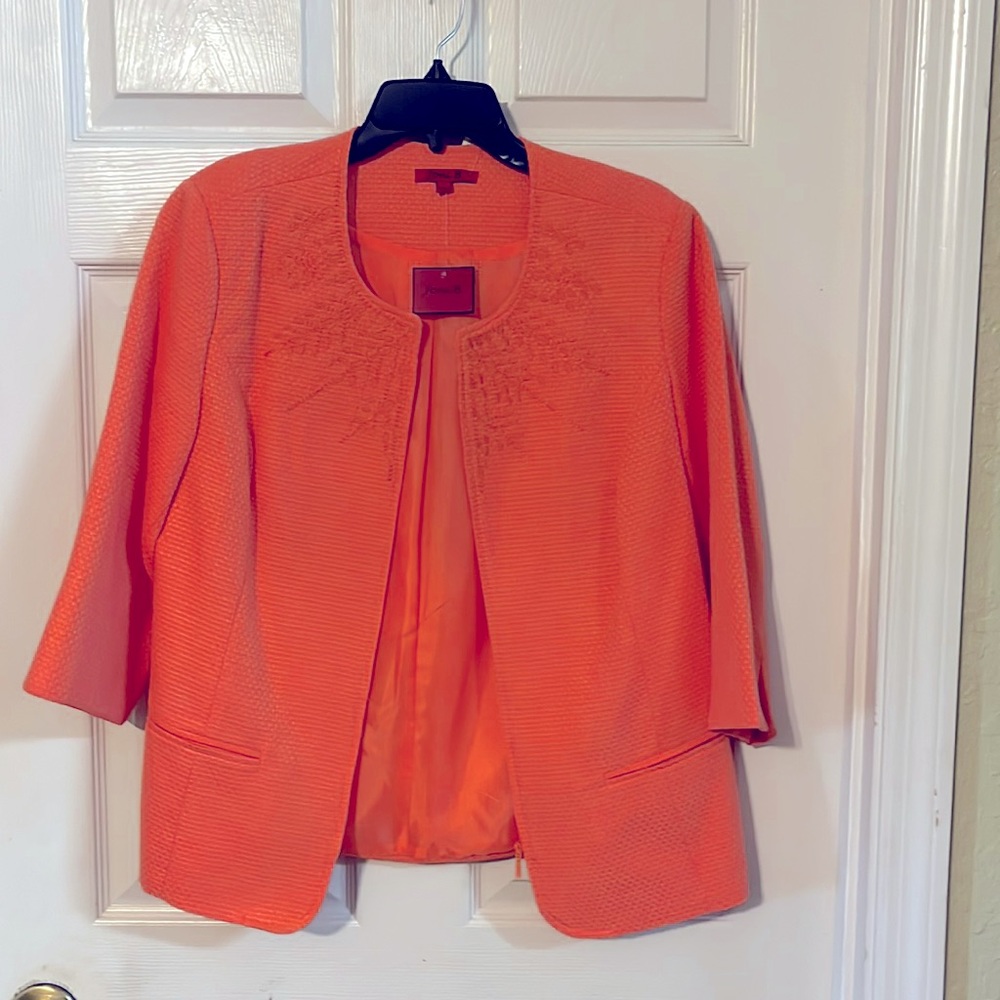 Joni B melon color zip up jacket